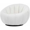 Autronic AK-341 WT2 Kreslo relaxačné, látka biela Bouclé, otočné.