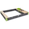 Pieskovisko s kuchynkou s tečúcou vodou Aksent Wooden Sandpit Exit Toys objem 440 kg s kuchynskými doplnkami 200*140 cm od 3 rokov