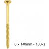 Tvrdená skrutka so zápustnou hlavou do dreva KMH Rozmer: 6 x 140mm