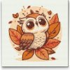 Vymalujsisam.sk Diamantovanie podľa čísiel - Jesenná sovička Veľkosť: 30x30cm, Rám: Na kartónovej doske, Diamanty: Hranaté