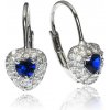 GOLDIE Strieborné náušnice srdiečka s modrým očkom LEAS163.KM