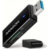 AXAGON CRE-S2N, USB-A 3.2 Gen 1 - čítačka kariet SUPERSPEED, 2-slotová a lun SD/microSD, podpora UHS-I