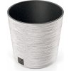 PROSPERPLAST FURU ROUND LOW ECO WOOD Kvetináč 25cm biely