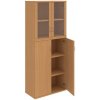 Policová skriňa Strong, 80x192x40 cm, buk/buk - 1 kus - 1 KS - 4 - nie - 60 mesiacov - rovná - kombinovaná - Hobis - 2x sklenené a 2x plné - 80 cm - Strong - 40 cm - 192 cm - buk - 77.6 kilogramu HOBI