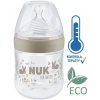 NUK Fľaša dojčenská For Nature s kontrolou teploty, hnedá 150 ml 10743076hne