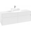 VILLEROY & BOCH Collaro závesná skrinka pod umývadlo na dosku (umývadlo v strede), 4 zásuvky, 1600 x 500 x 548 mm, White Matt, C10400MS