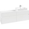 VILLEROY & BOCH Collaro závesná skrinka pod umývadlo na dosku (umývadlo vpravo), 4 zásuvky, s LED osvetlením, 1600 x 500 x 548 mm, White Matt, C136B0MS