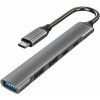 Solight USB-C hub rozbočovač 5v1 15cm hliník SSH1101