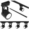 Sada koľajnicového osvetlenia LIŠTA 1m + 4x reflektor GU10 ČIERNA lampa