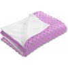 Biante Detská obojstranná deka Minky TOP 3D bodky/Polar MKP-053 Fialová lila 100x150 cm