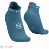 COMPRESSPORT Pro Racing V4.0 Run Low ponožky, niagara blue/white T2 (EU 39 - 41)