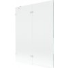 Mexen Lunar paravan na vaňu 2-krídlový ľavý 130 x 150 cm, transparentný, biely - 897-130-100-20-00-L