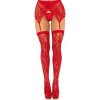 Leg Avenue Lace Thigh Highs & Garterbelt 1608 Red