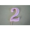 Nejedlá dekorácia Číslo 2 ružové