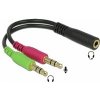 Adaptér PREMIUMCORD 4-pólový jack3,5 mm pre slúchadlá a mikrofón, 30 cm