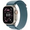 Apple Hodinky Ultra 3 GPS + Cellular 49mm pouzdro z přírodního titanu, světle modrý alpský řemínek – velikost L