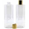 Plastová fľaša priehľadná, zlatý disc top, 500 ml