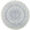 NORTHRUGS , Kusový koberec Twin-Wendeteppiche 103104 creme blau – na von aj na doma, 140x140 (priemer) kruh, modrá, chodba / predsieň