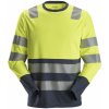 Snickers Workwear Triko AllroundWork reflexní s dlouhým rukávem žlutomodré