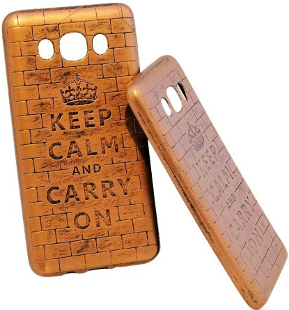 Púzdro Vintage Keep Calm Samsung Galaxy J5 J510 2016 hnedé