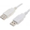 Logo USB predlžovačka (2.0), USB A samec - USB A samica, 0.3m, biela, blister 40610
