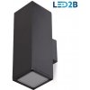 Fasádna lampa obojsmerná 2xGU10 štvorcová čierna QUERK 4 26x9x9cm IP54