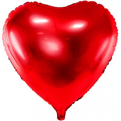 PartyDeco Fóliový balón červené srdce 45 cm