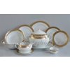 Thun Porcelánový talíř desertní Nina Bílá krajka Modrý lem 19 cm
