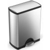 Simplehuman Obdĺžnikový pedálový kôš na triedený odpad 46 l, oceľ