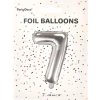 PartyDeco Fóliový balón Mini Číslo 7 strieborný 35cm