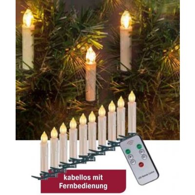 HEITRONIC LED vianočné sviečky na batérie s efektom s diaľkovým ovládaním  10ks od 33,22 € - Heureka.sk