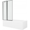 MEXEN/S - Vega obdĺžniková vaňa 150 x 70 cm s panelom + vaňová zástena 100, čierna vzor 550115070X9410117070