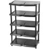 Regál Strend Pro, na topánky, 5 priečkový, čierny, 48x30,5x86 cm