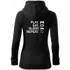 Play Eat Sleep Repeat game - Mikina dámska trendy zipper s kapucňou - L ( Čierna )