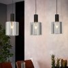 EGLO Závesná lampa Gorosiba, čierna, dĺžka 85 cm, oceľ/sklo, 3 svetlá - 98753