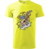 Hudobné nástroje v notách - Klasické pánske tričko vyššej gramáže - M ( Neonová žltá )