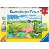 RAVENSBURGER Puzzle Zvieracie mláďatá 2x12 dielikov