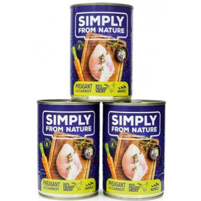 SIMPLY FROM NATURE Bažant s mrkvou 3 x 400 g