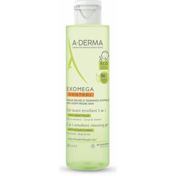 A-Derma Exomega Control zvláčňujúci umývací gél 2v1 200 ml