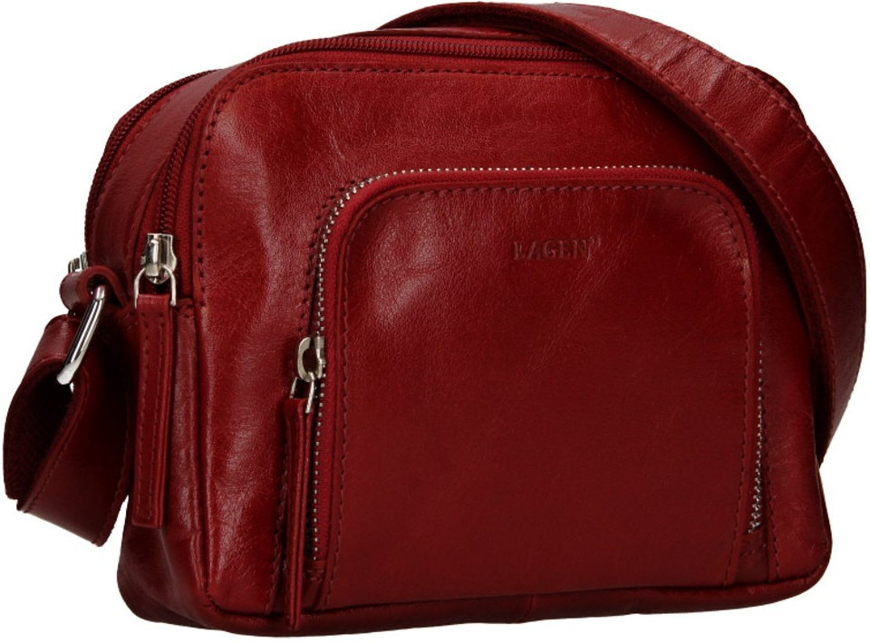 Lagen dámska kožená kabelka 1226 červená
