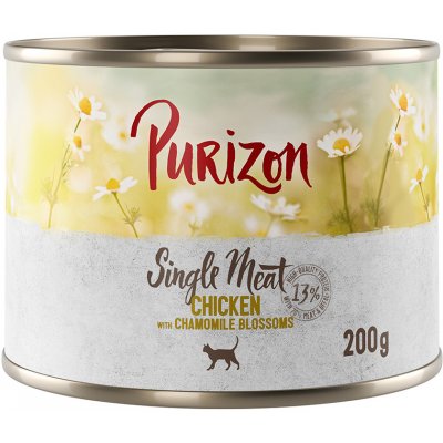 Purizon Single Meat kuracie s kvetmi harmančeka 24 x 200 g