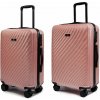 ROWEX Stredný a príručný cestovný kufor s TSA zámkom ROWEX Roseline 2v1 Farba: Ružovo-zlatá 56x38x23 cm, 66x45x26 cm, 76x50x30 cm POLYKARBONÁT