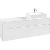 VILLEROY & BOCH Collaro závesná skrinka pod umývadlo na dosku (umývadlo vpravo), 4 zásuvky, 1600 x 500 x 548 mm, Glossy White, C13600DH