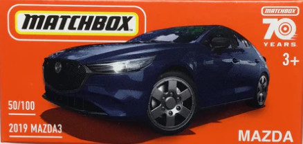 Matchbox 2019 Mazda 3 modrá