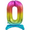 Godan Fóliový balón so stojanom číslo 0 dúhová 74 cm