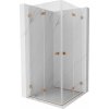 Mexen Lunar-F Duo, skladací sprchový kút 75 x 75 cm, 8mm číre sklo, profil medená matná, 836-075L-075P-65-00