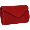 Stredná semišová listová kabelka 364 červená