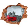 Nálepka 3D diera na stenu London bus 90x70 cm