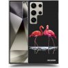 Picasee silikónový čierny obal pre Samsung Galaxy S24 Ultra S928B 5G - Flamingos pár
