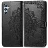 Peňaženkové puzdro Embossing Pattern Mandala Flower čierne – Samsung Galaxy A36